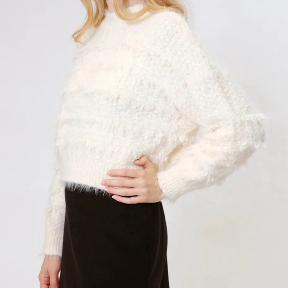 AREA STARS Ivory Fringe Knit Sweater for Women - Picture 2 of 8